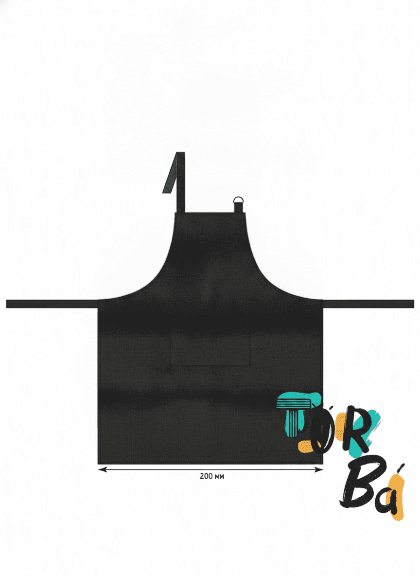 Black Gabardine Apron