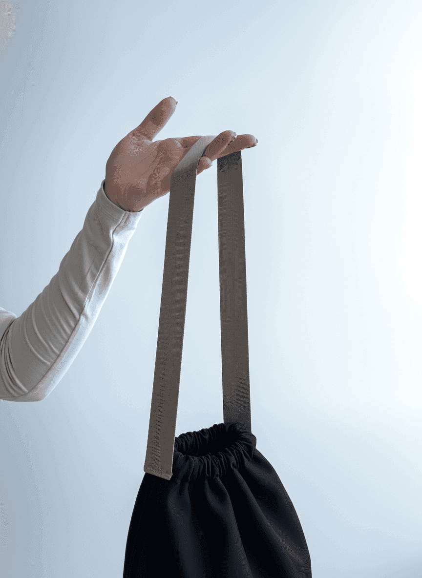 Вертикальний шопер із саржі, довга ручка для покупок