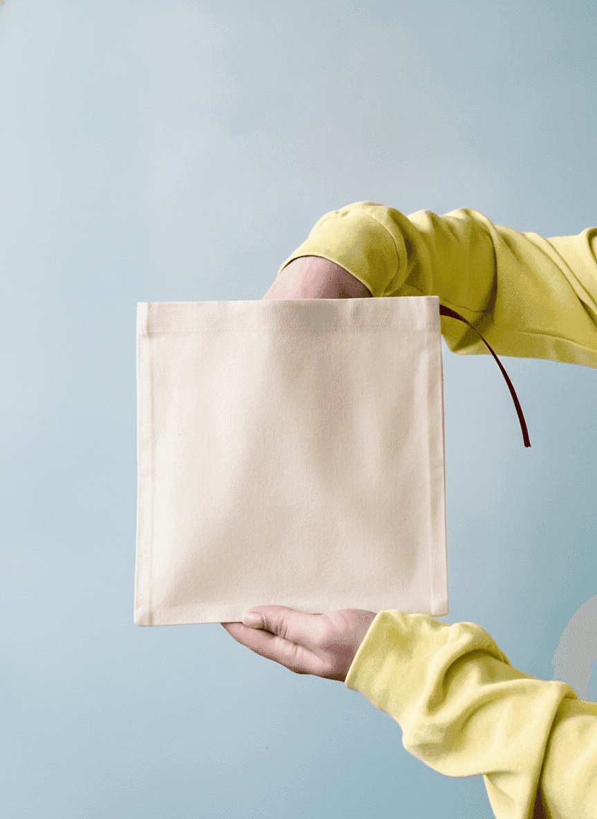 Beige Calico Pouch