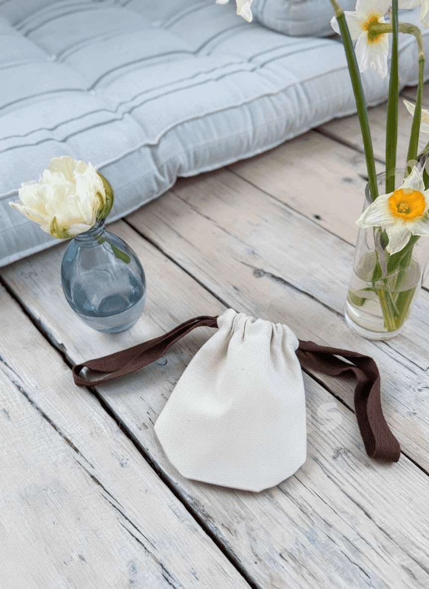 Natural Fabric Drawstring Pouch