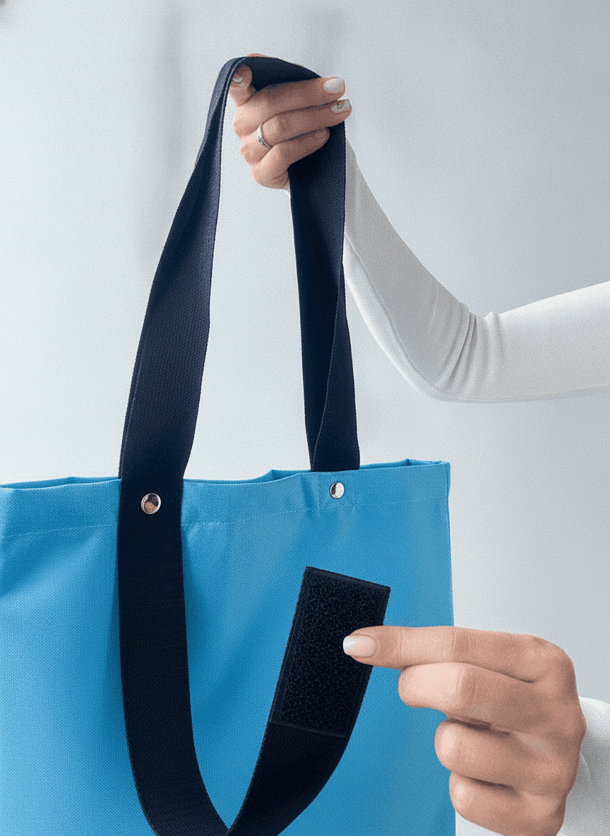 Light Blue Water-Repellent Raincoat Tote Bag