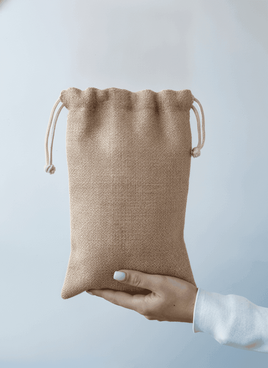 Natural Burlap Drawstring Pouch