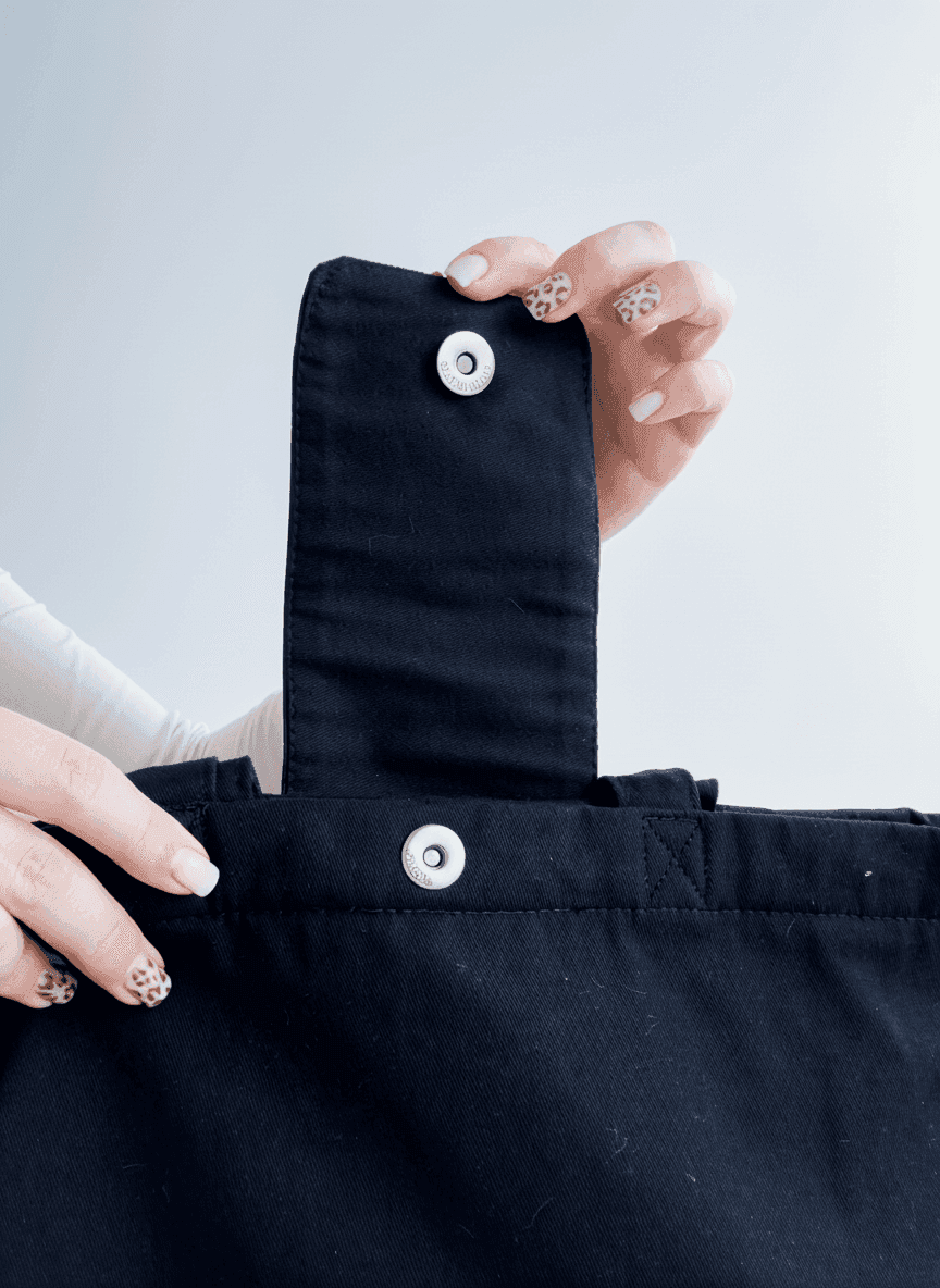 Еко-шкіряний шопер для покупок з нашивними плечовими ручками