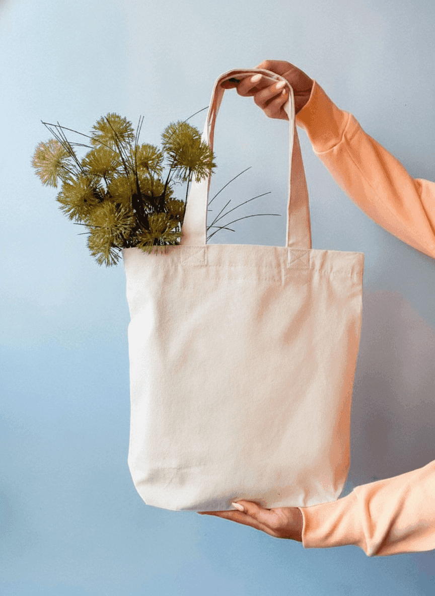 Two-Ply Cotton Tote Bag with Wide Handles