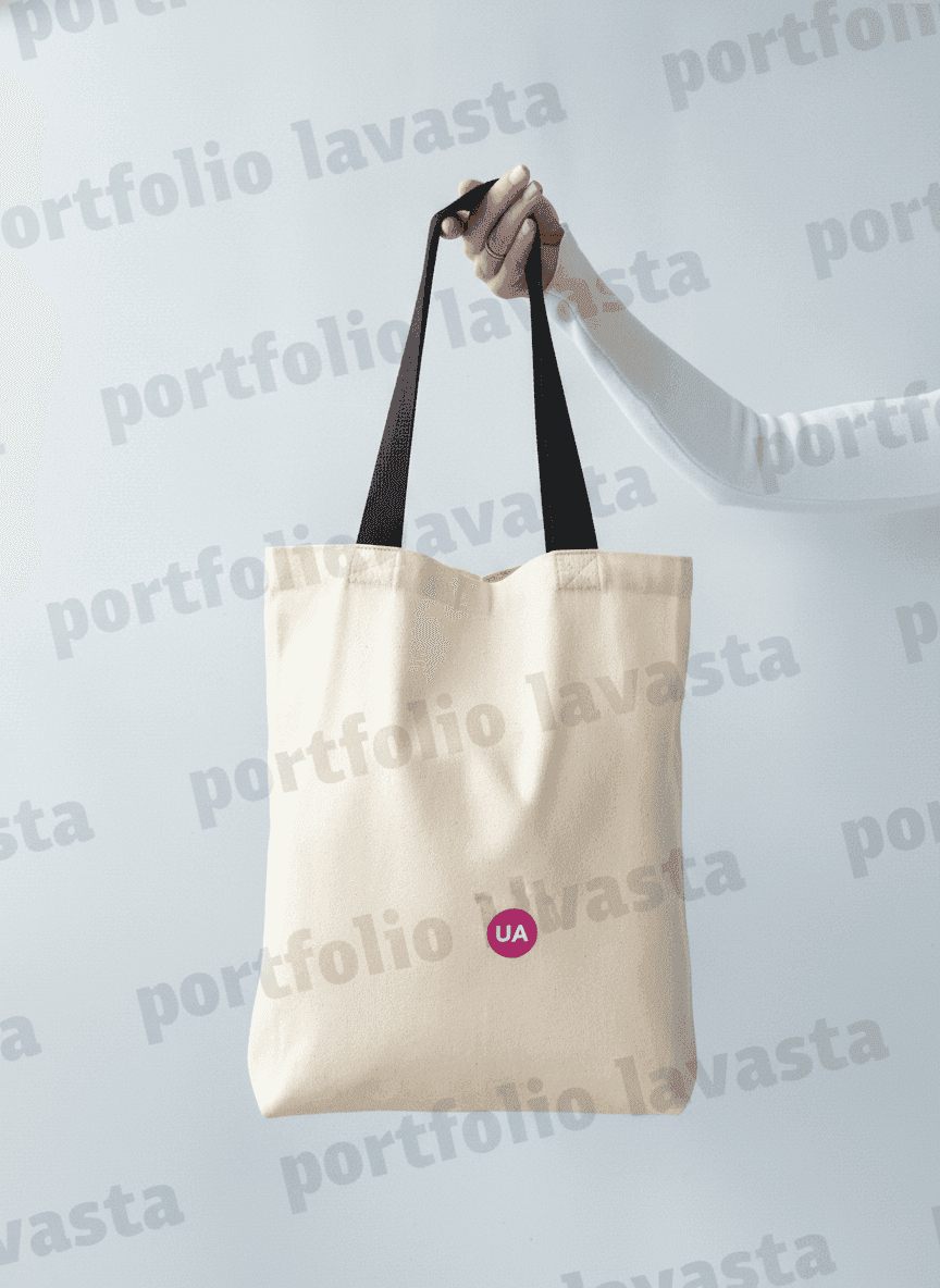 Natural Fabric Tote Bag with Pocket & Contrast Trim