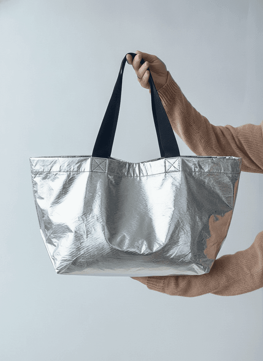 Silver Metallic Eco-Friendly Tote Bag