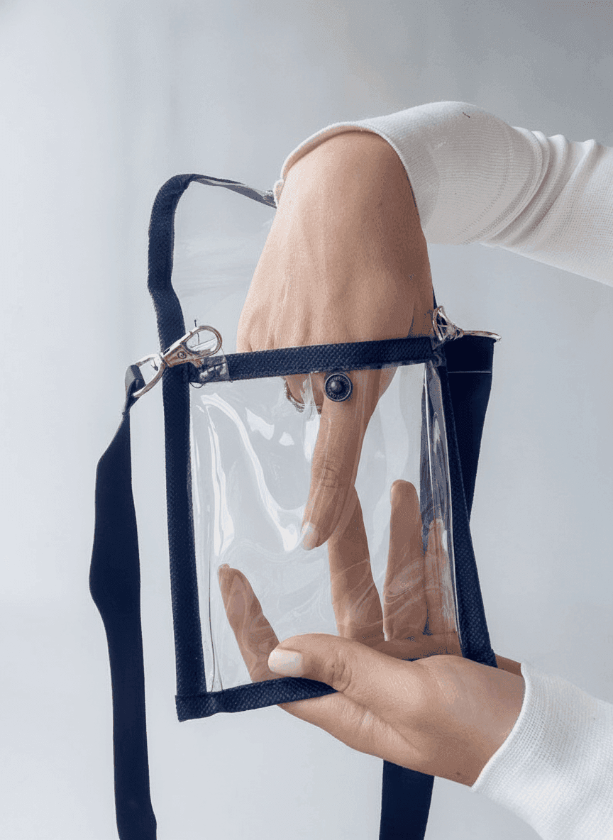 Clear PVC Waterproof Cosmetic Pouch with Strap
