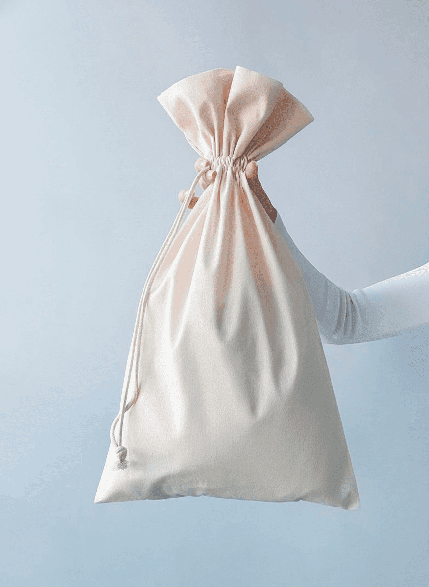 Light Beige Cotton Storage Pouch