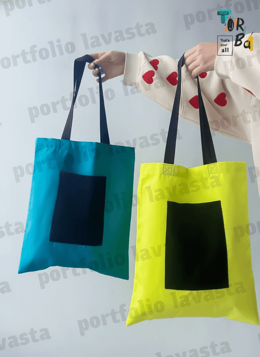 Colorful Eco Twill Tote with Velcro Pocket