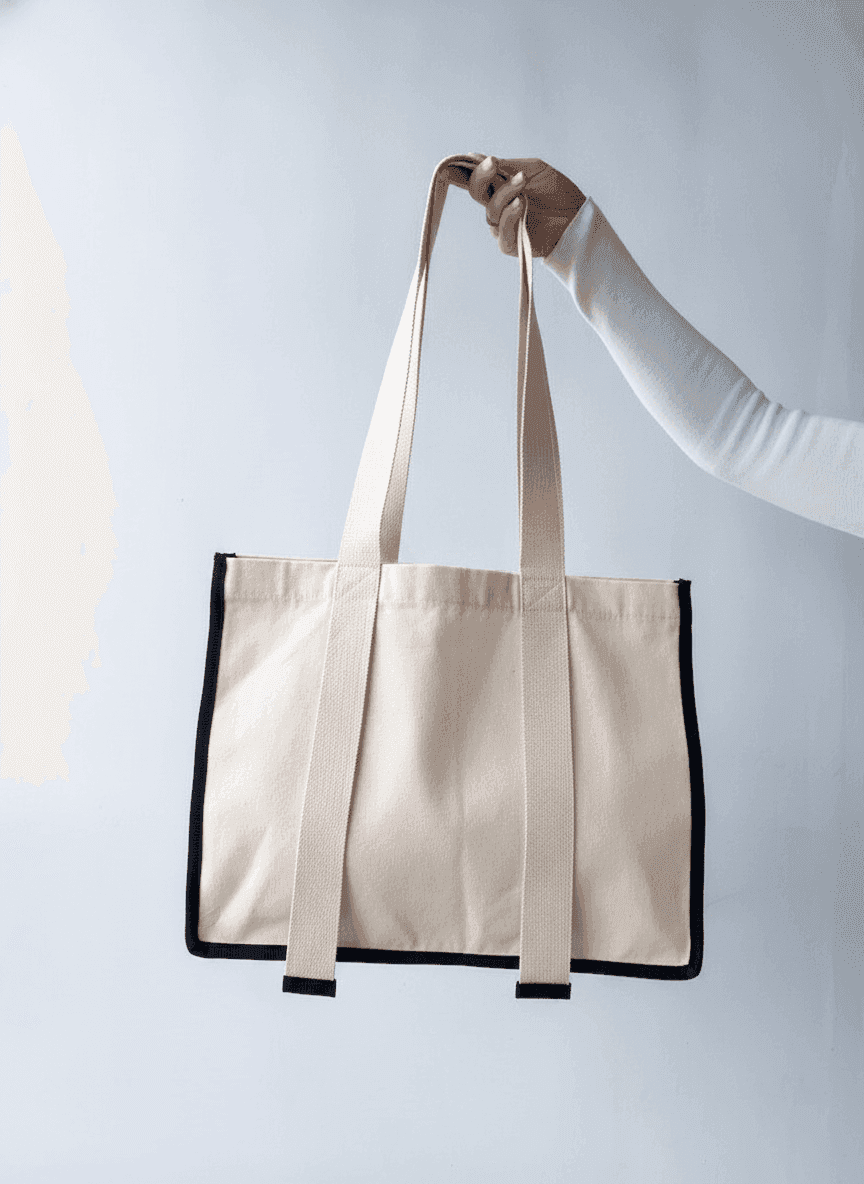 Twill Tote Bag with Interior & Exterior Pockets