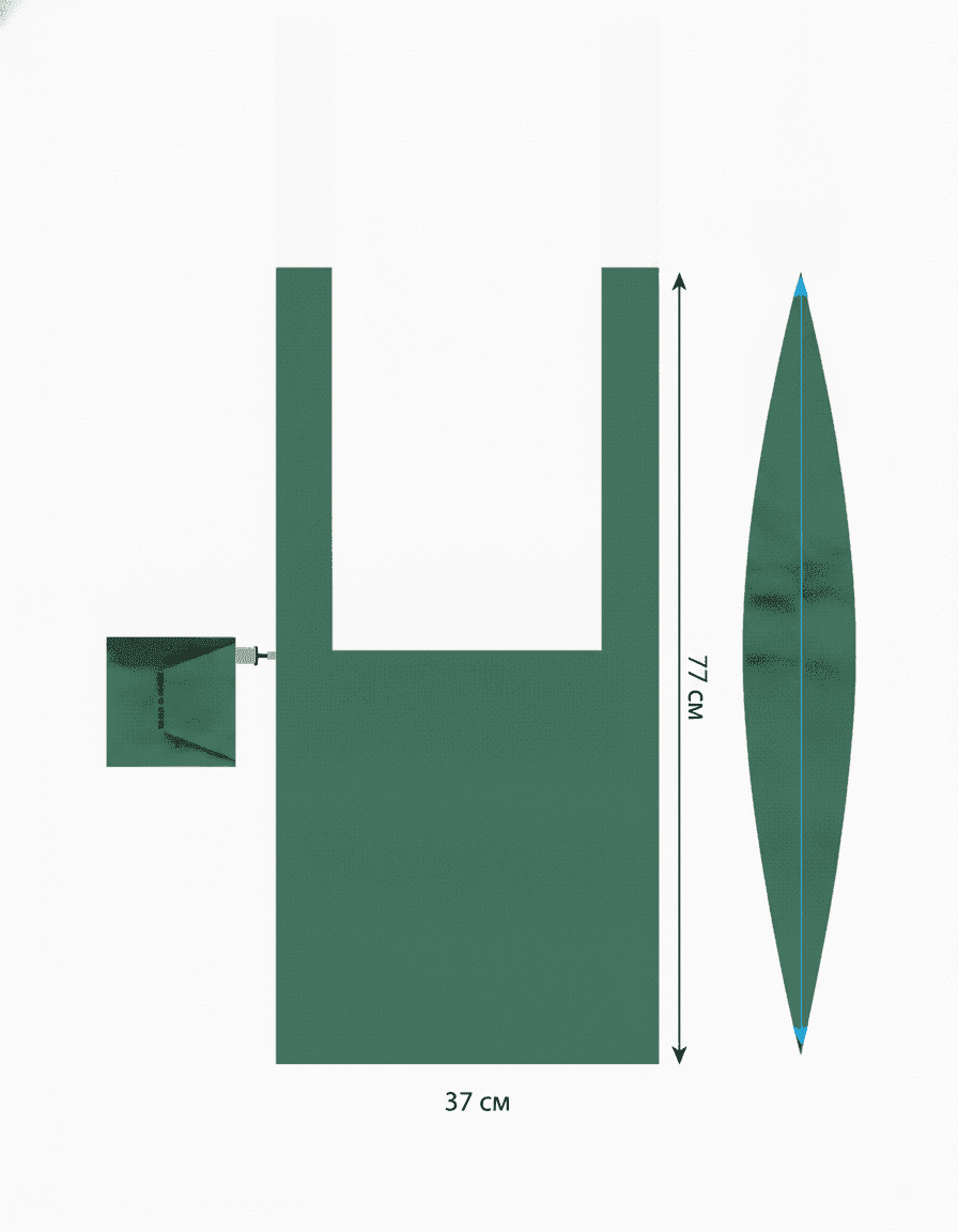 Compact Foldable Green Tote Bag with Pouch
