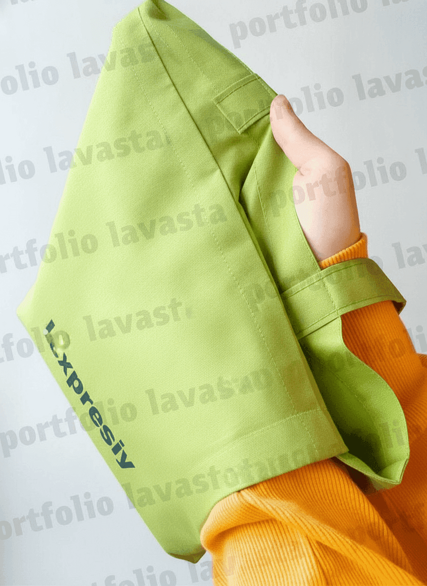 Thin Cotton Tote Bag Green Apple