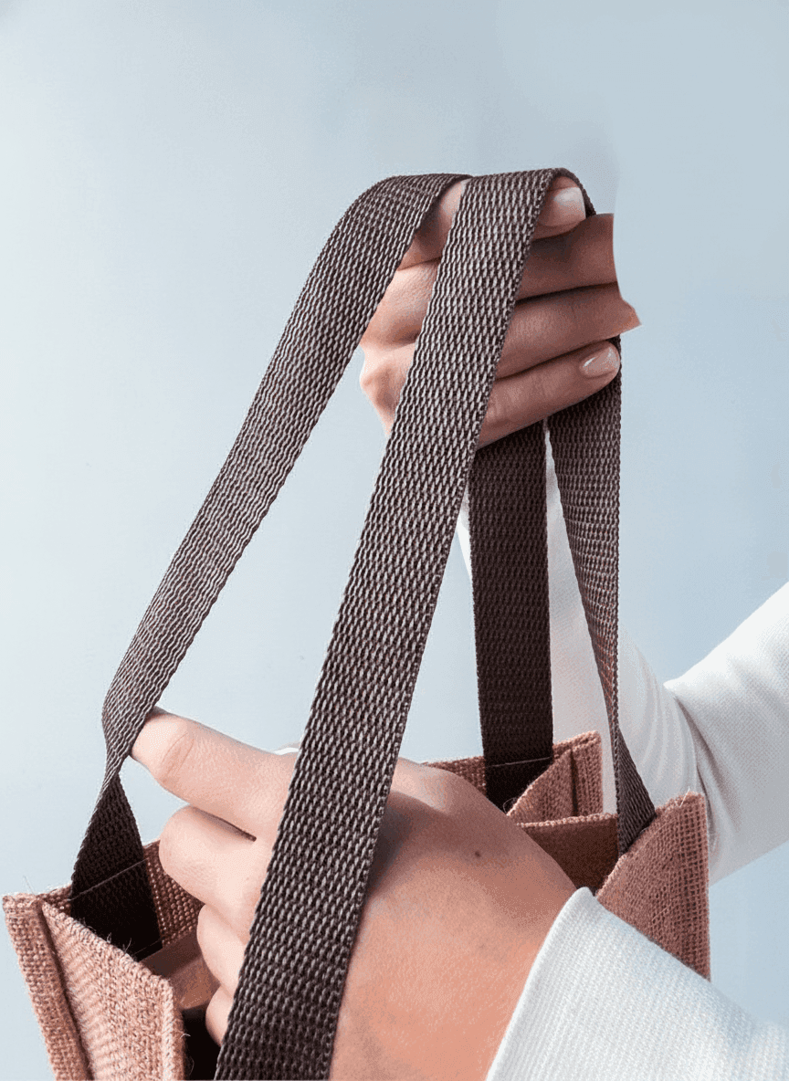Brown Laminated Jute Tote Bag