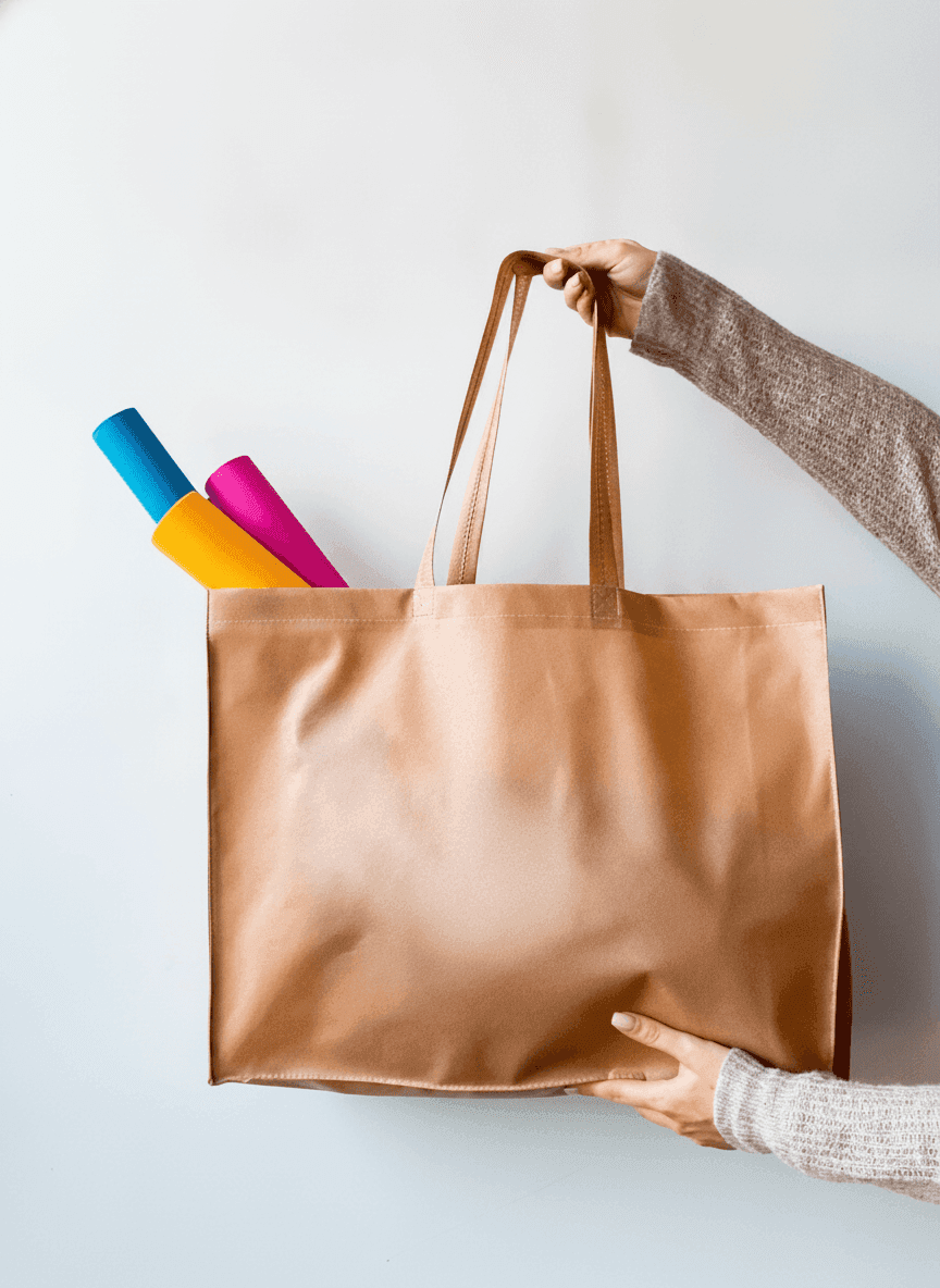 Beige Non-Woven Tote Bag with Inserts