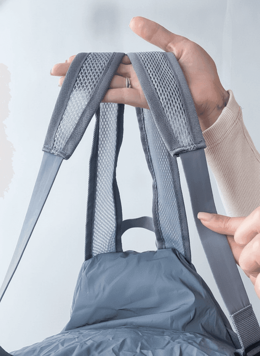 Reflective Fabric Backpack with Mesh Pocket