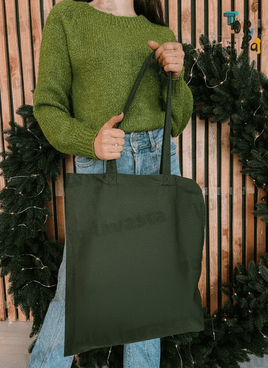 Khaki Heavyweight Cotton Tote Bag