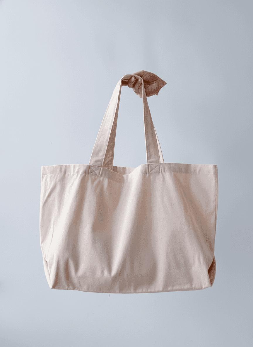 Light Beige Roomy Tote Bag