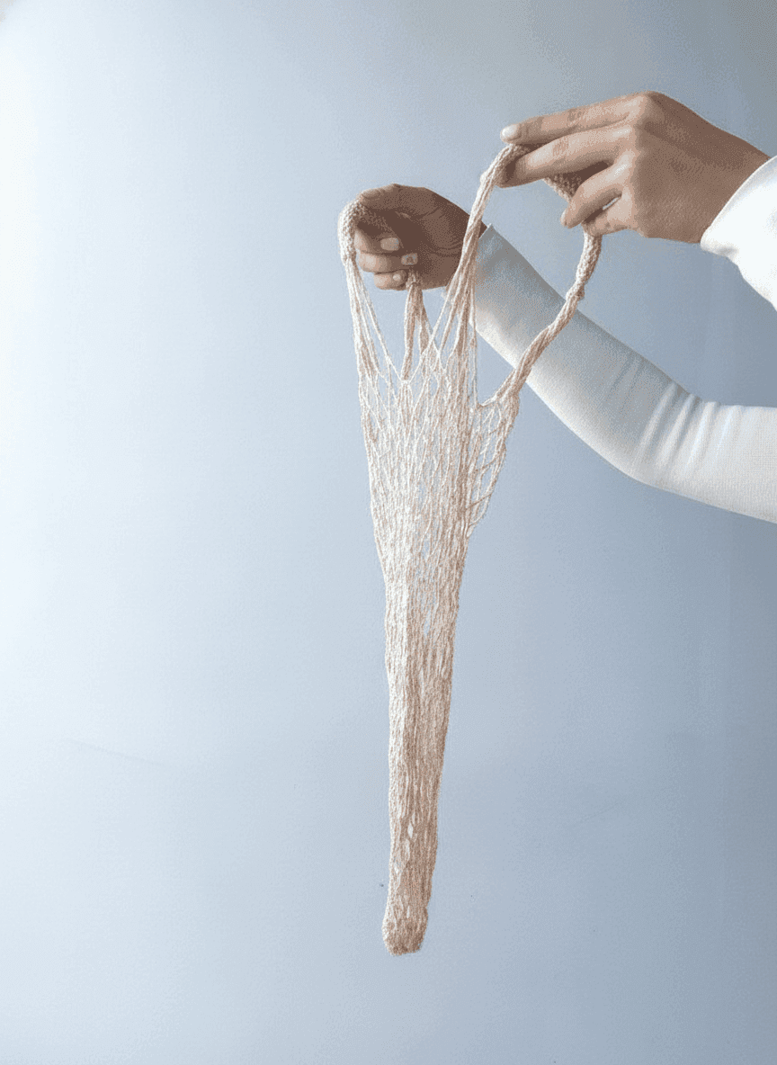 Synthetic Cord Mesh Shopping Bag