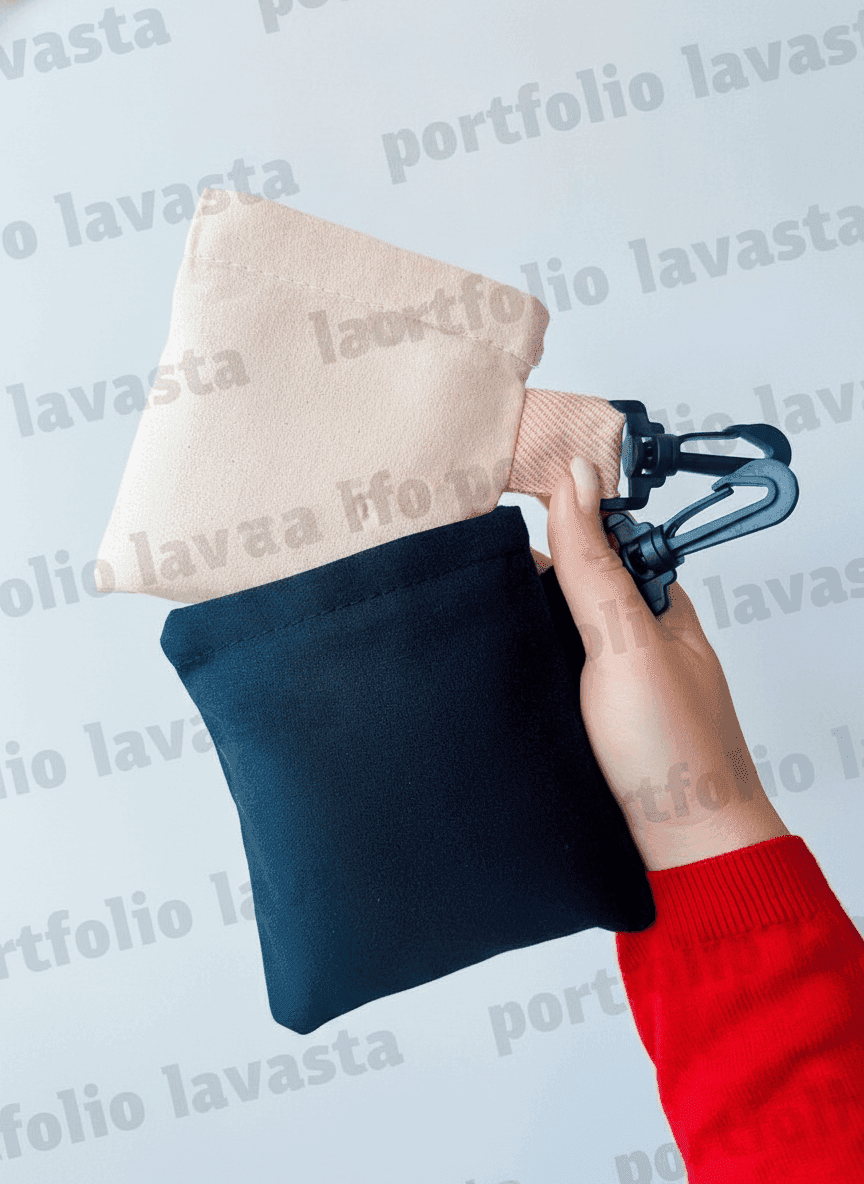 Tote Bag with Built-In Handles & Carabiner Pocket