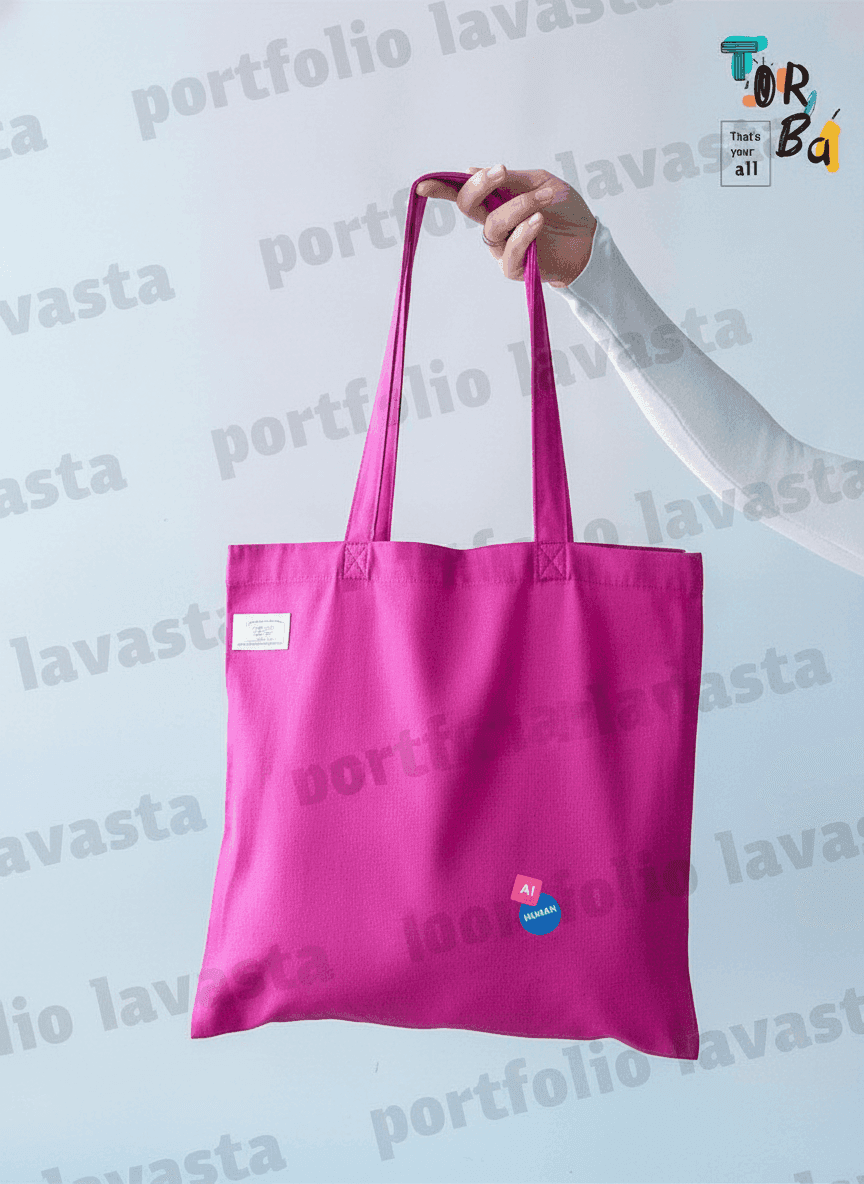 Pink Semi-Panama Fabric Tote Bag
