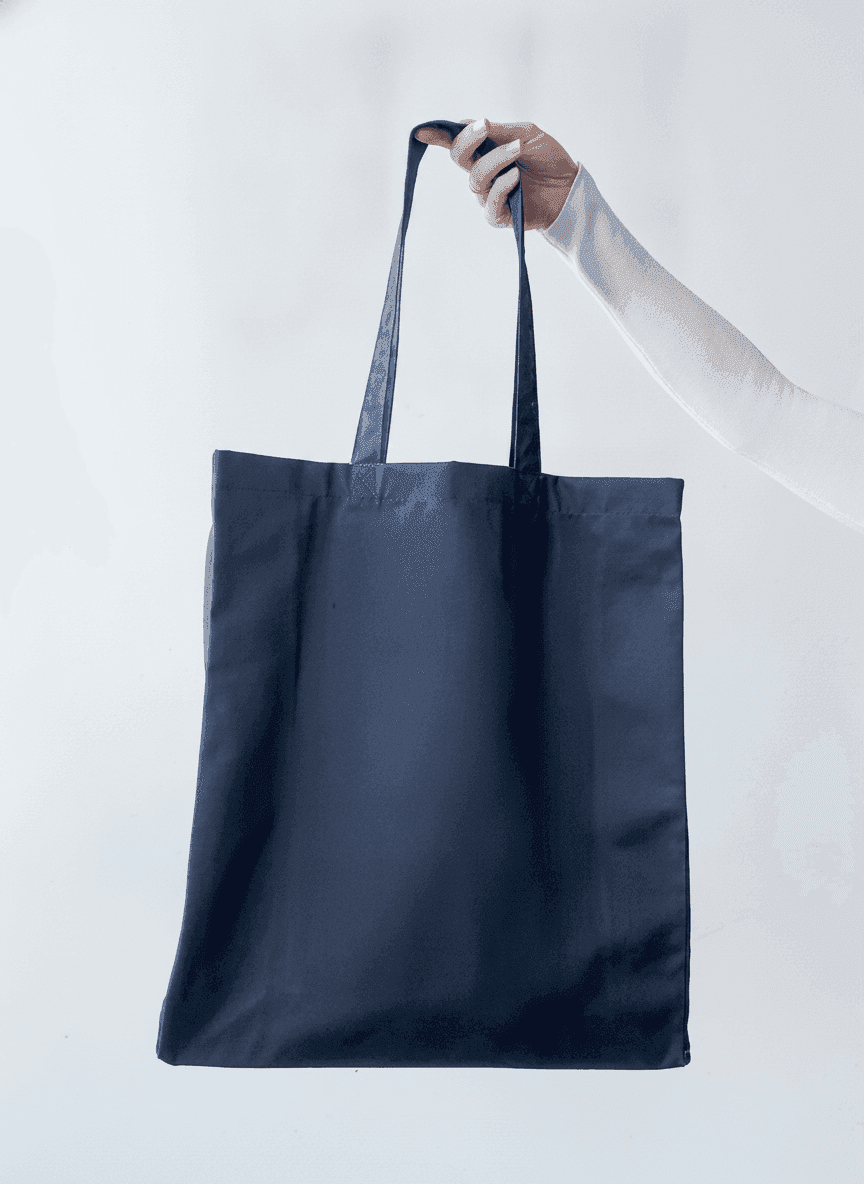 Large Dark Gray Shopping Tote with Flat Bottom