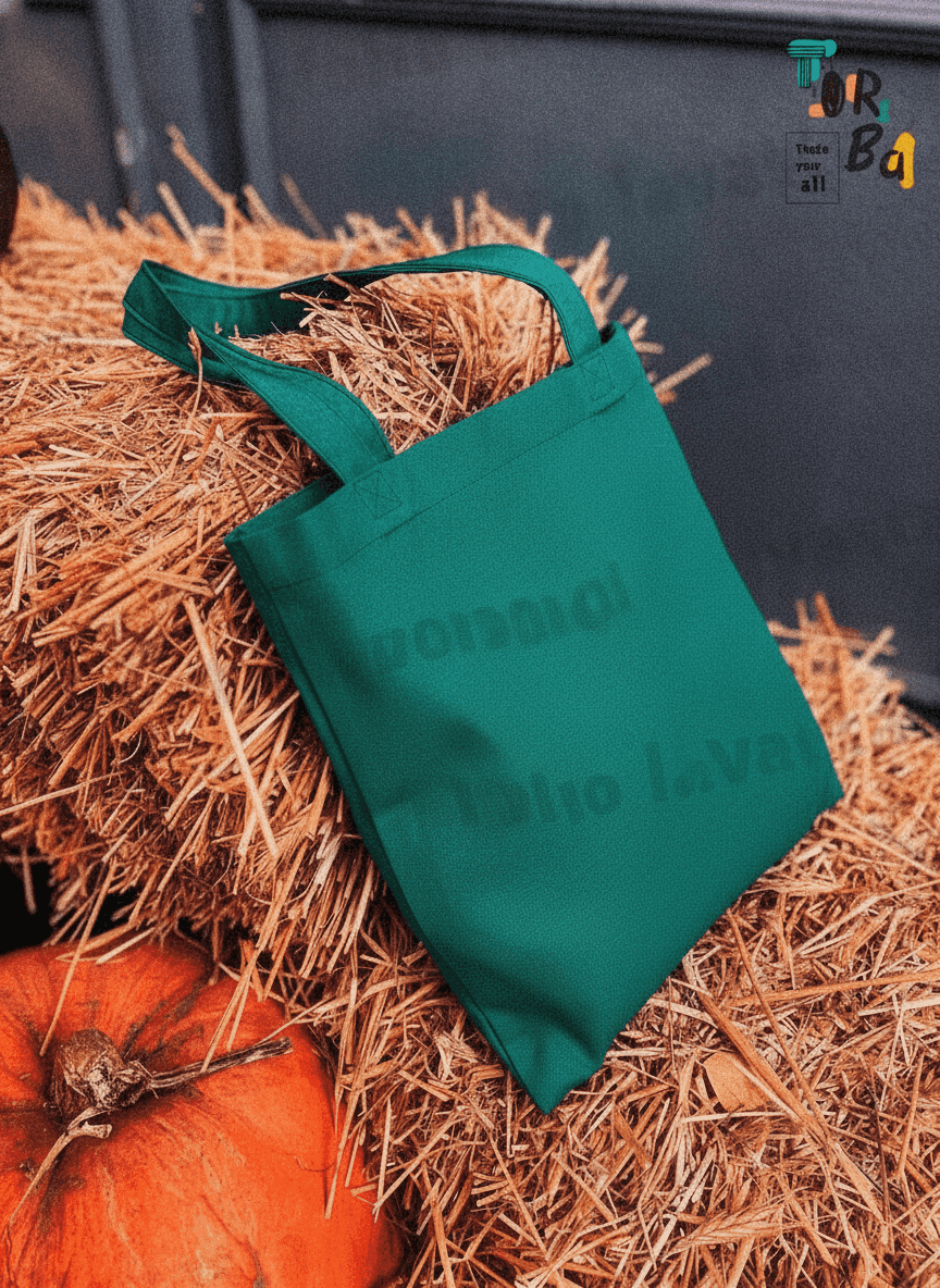 Green Gabardine Tote Bag