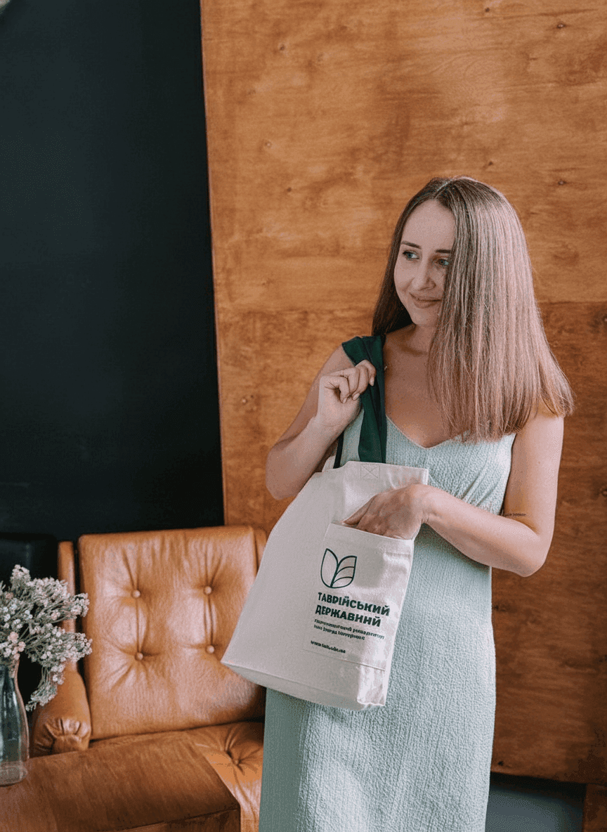 Twill Tote Bag with Exterior Pocket