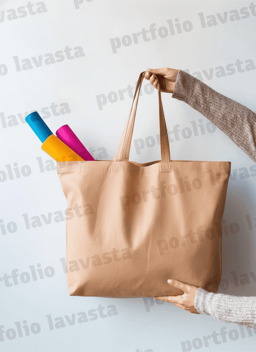 Beige Non-Woven Tote Bag with Inserts