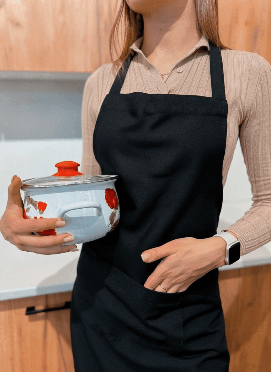 Black Gabardine Apron