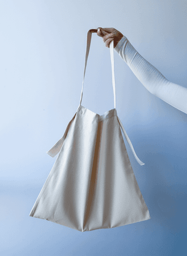 Хлопковый шоппер на длинных кроссбоди ручках для покупок