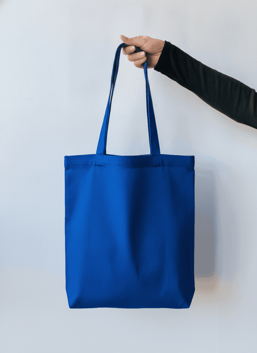 Blue Heavy Cotton Tote Bag