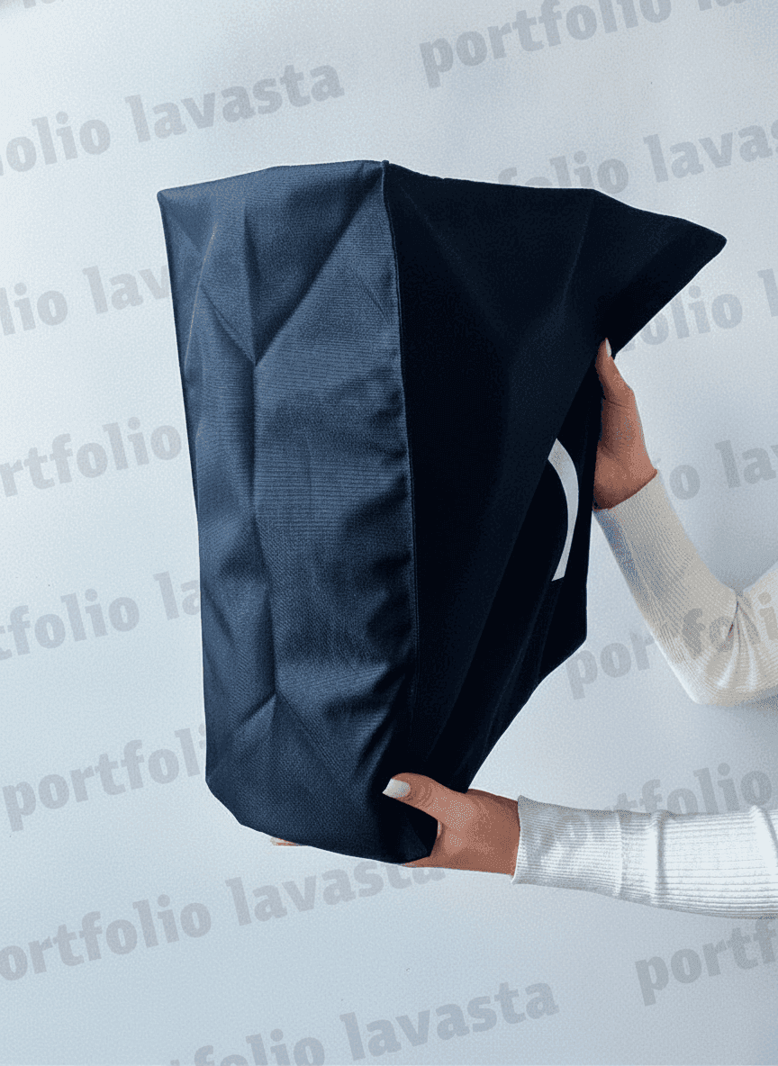 Black Twill Tote with Double Handles