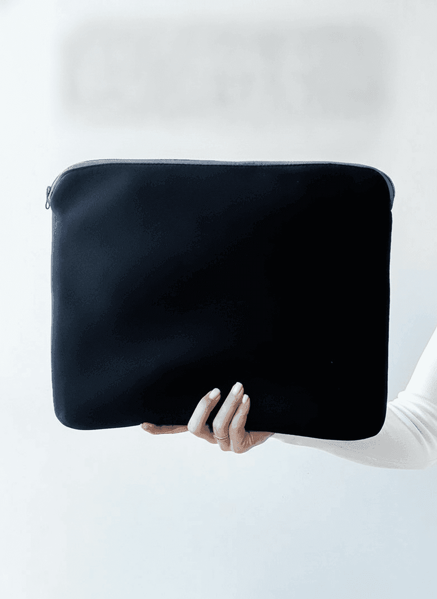Black Soft Neoprene Cosmetic Pouch