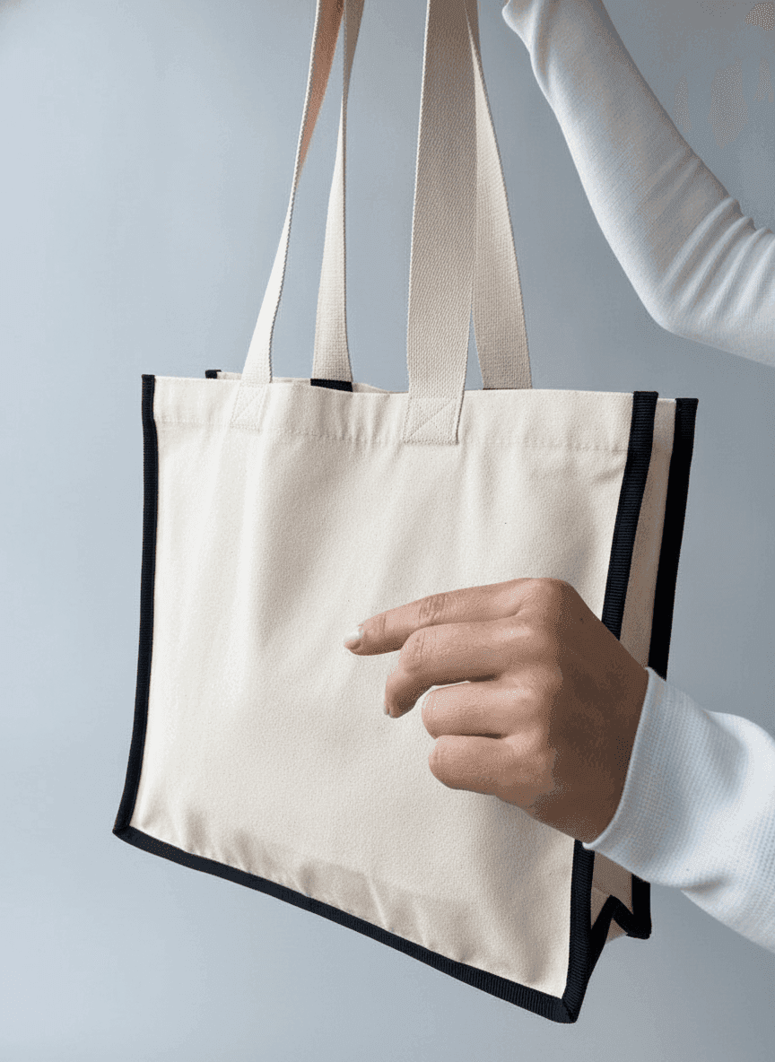 Twill Tote Bag with Interior & Exterior Pockets