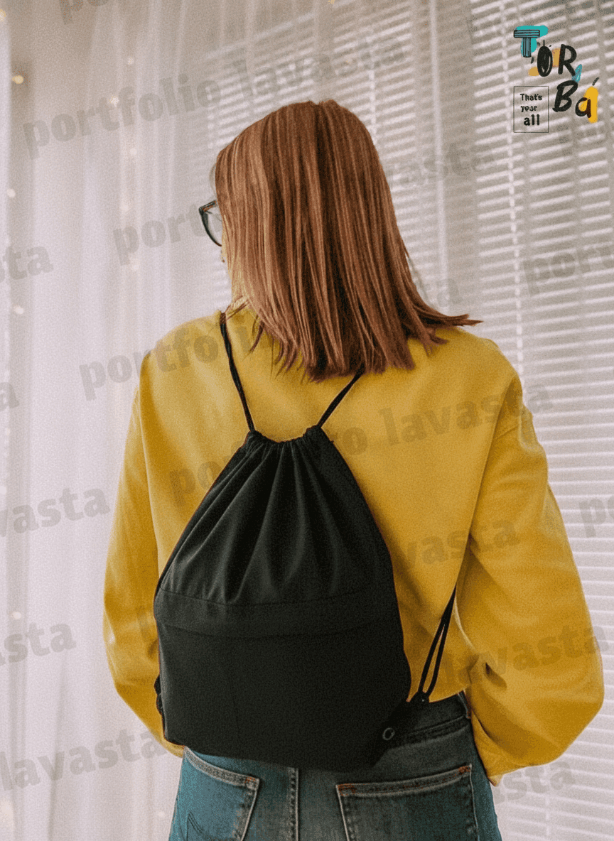 Cotton backpack with zip pocket