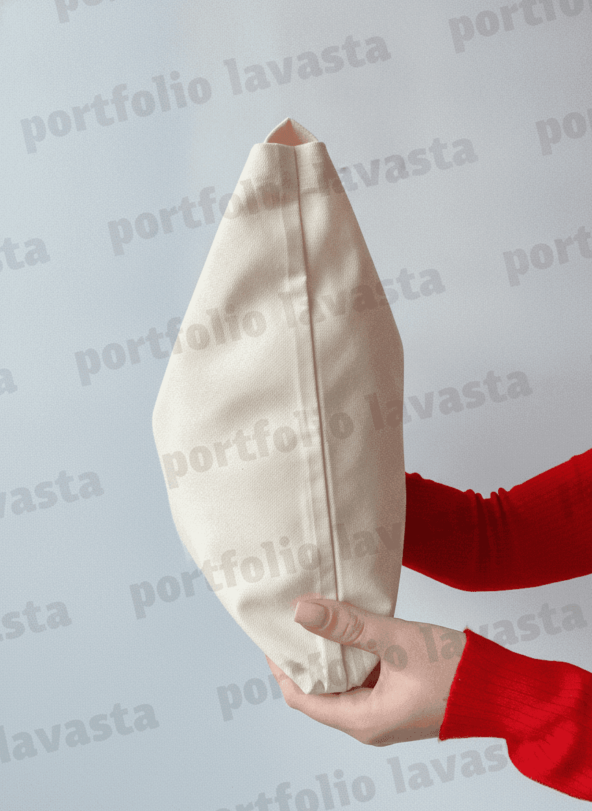 Cotton Tote Bag with Red Handles