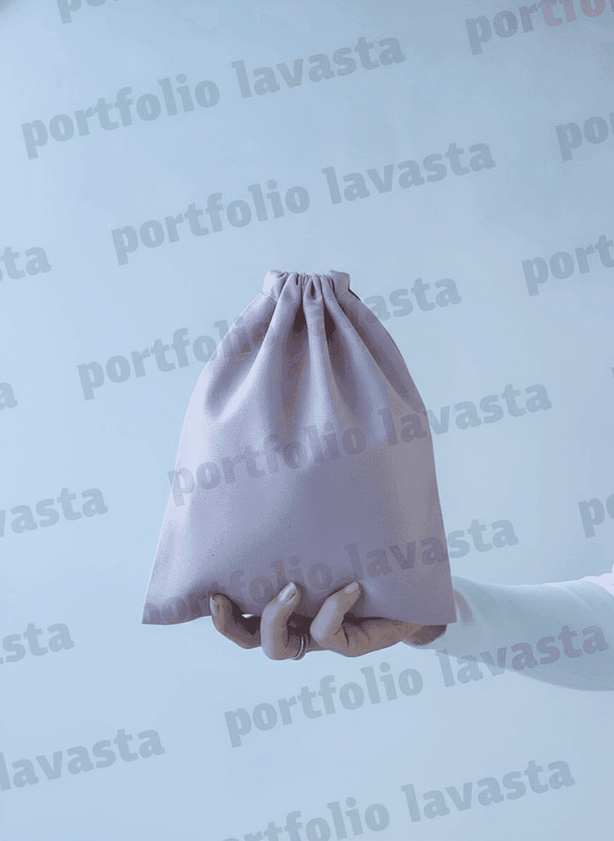 Natural Drawstring Pouches with Black Cord