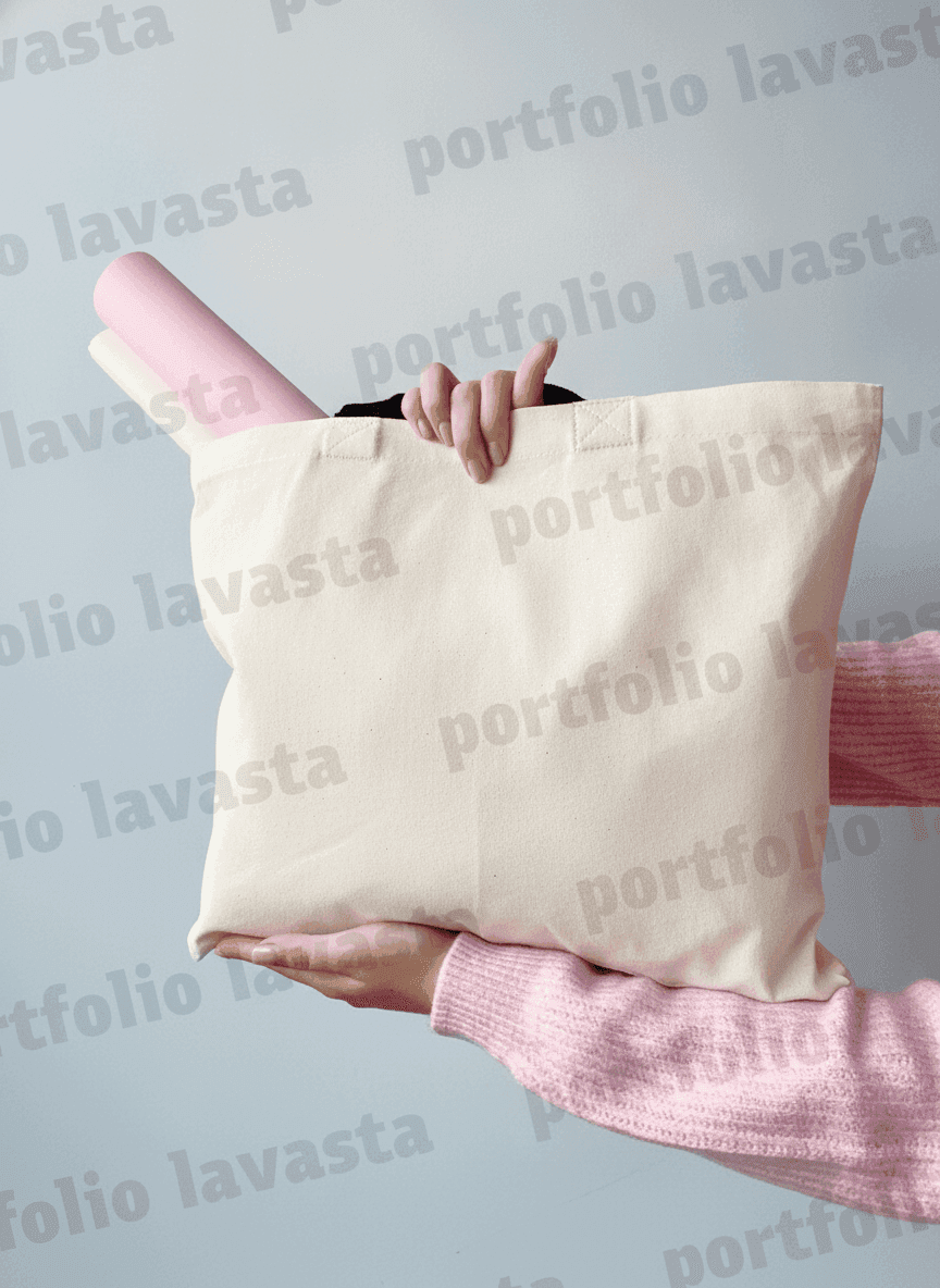 Heavy Cotton Tote Bag with Long Handles