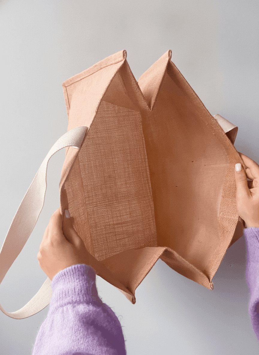 Laminated Jute Tote Bag