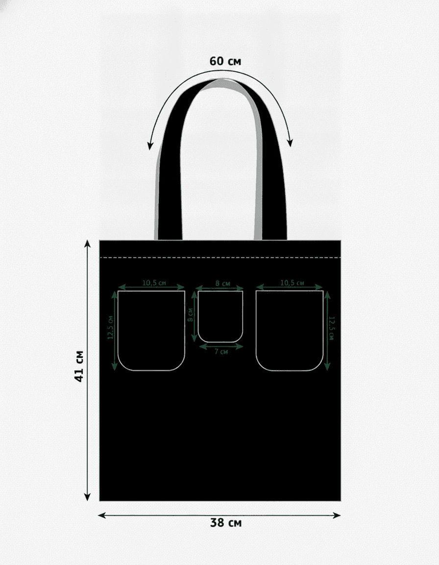 Natural Cotton Twill Shopper Tote Bag with Snap Pockets