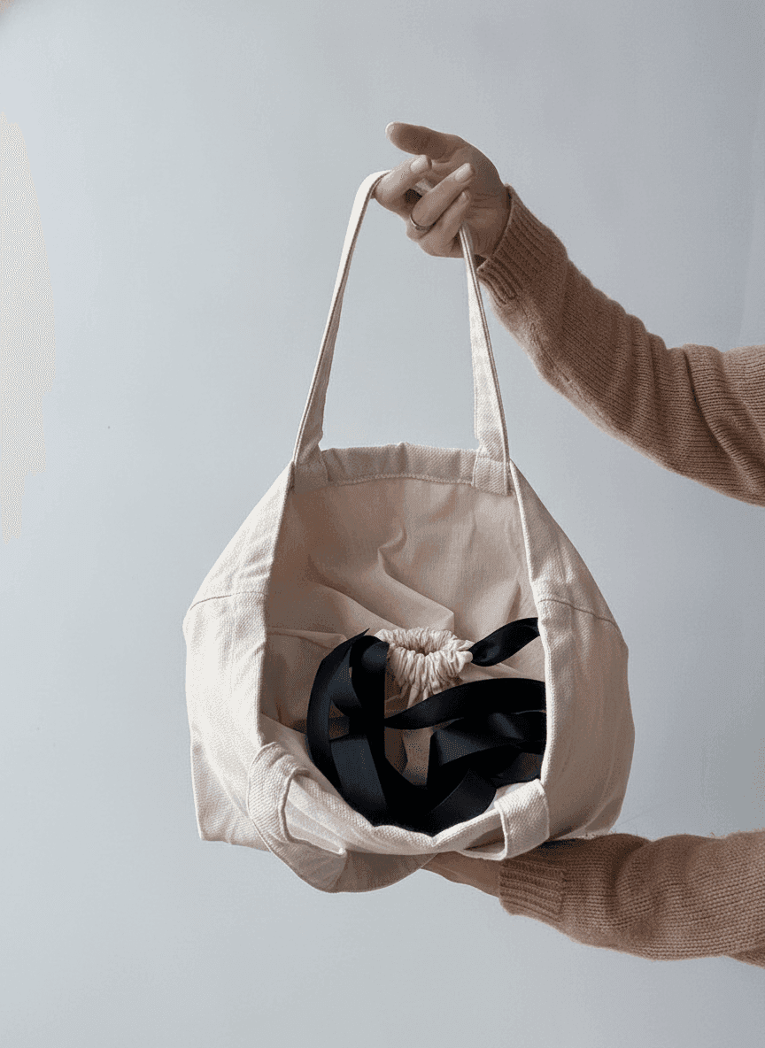 Spacious Cotton Drawstring Bag