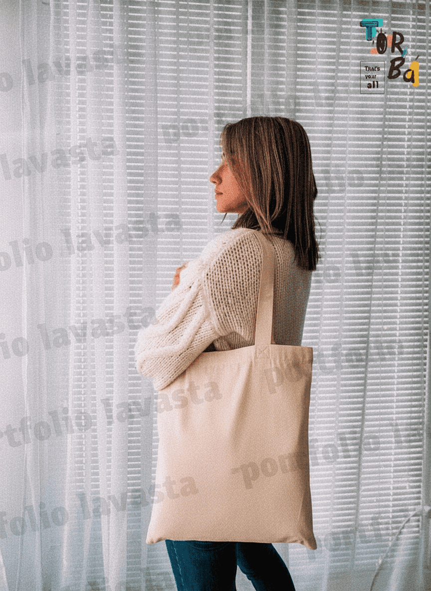 Light-Colored Medium-Weight Tote Bag