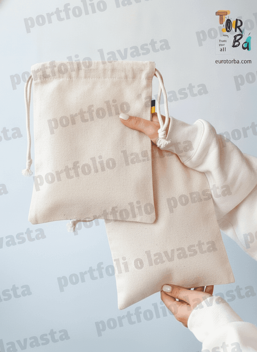 Double-Layer Cotton Drawstring Pouch
