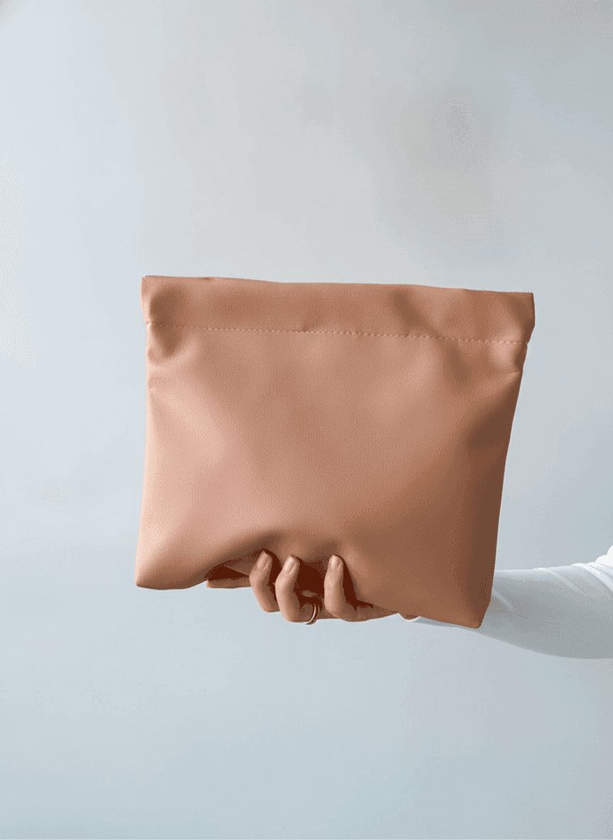Light Brown Vegan Leather Pouch