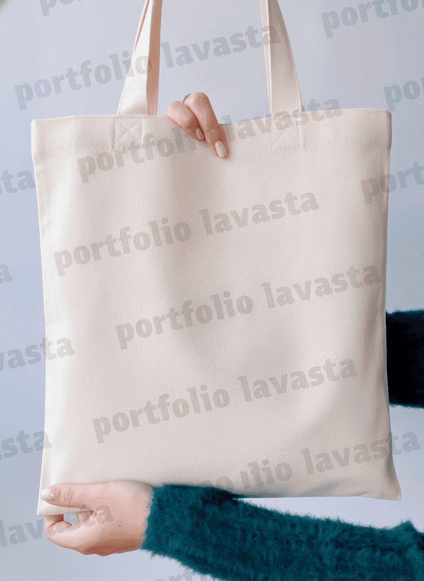 Midweight Cotton Tote Bag - Light Beige