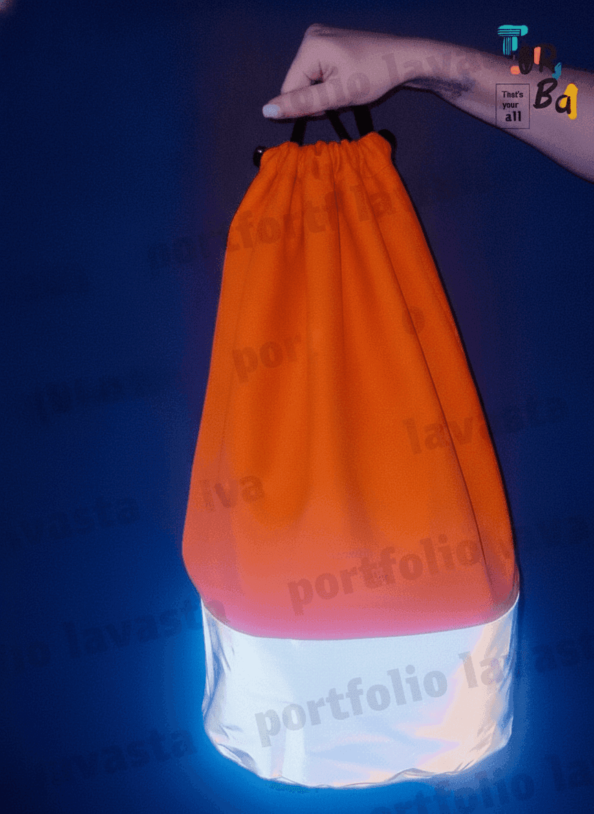 Twill & Reflective Rain Fabric Barrel Backpack