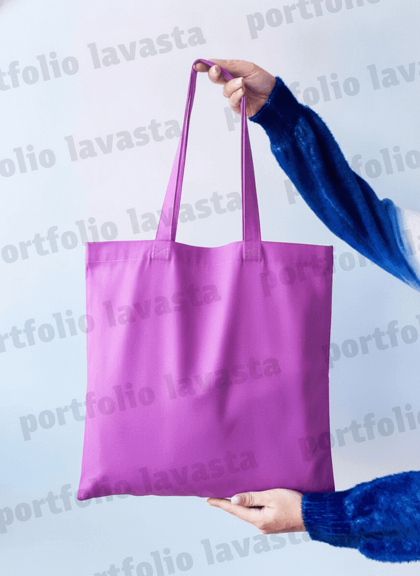 Square Heavy Cotton Tote Bag - Lilac