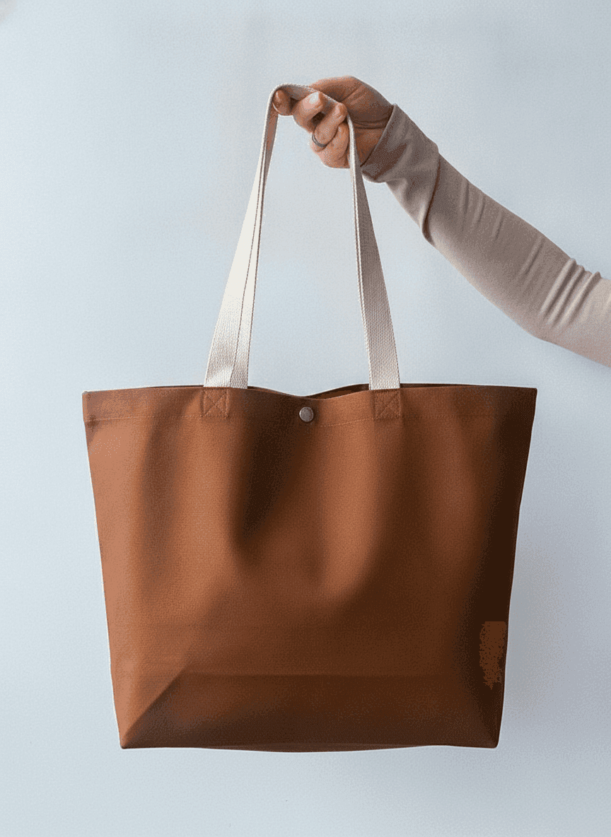 Eco-Friendly Tote Bag with Snap Closure