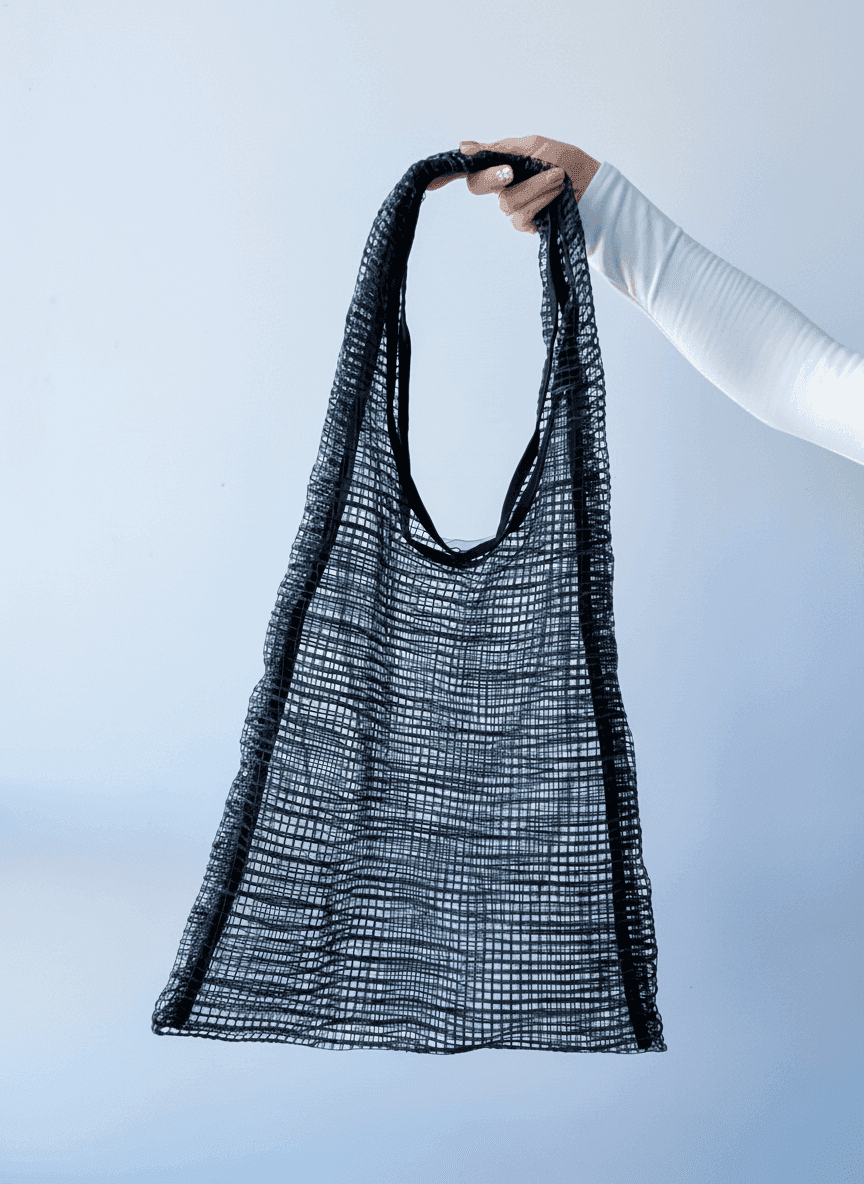 Шоппер из синтетической сетки с моноручкой для покупок