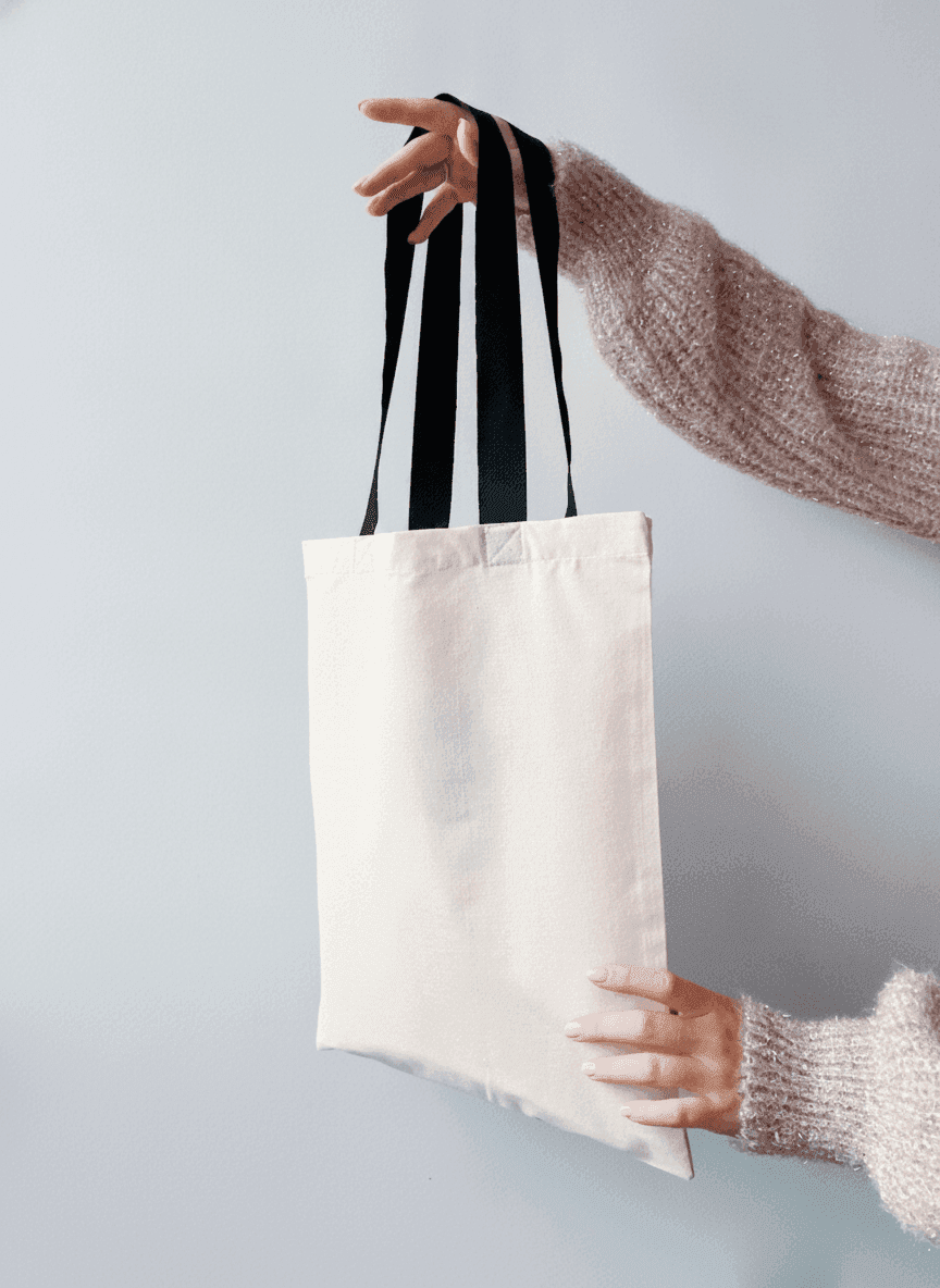 Printed Calico Tote Bag - Black